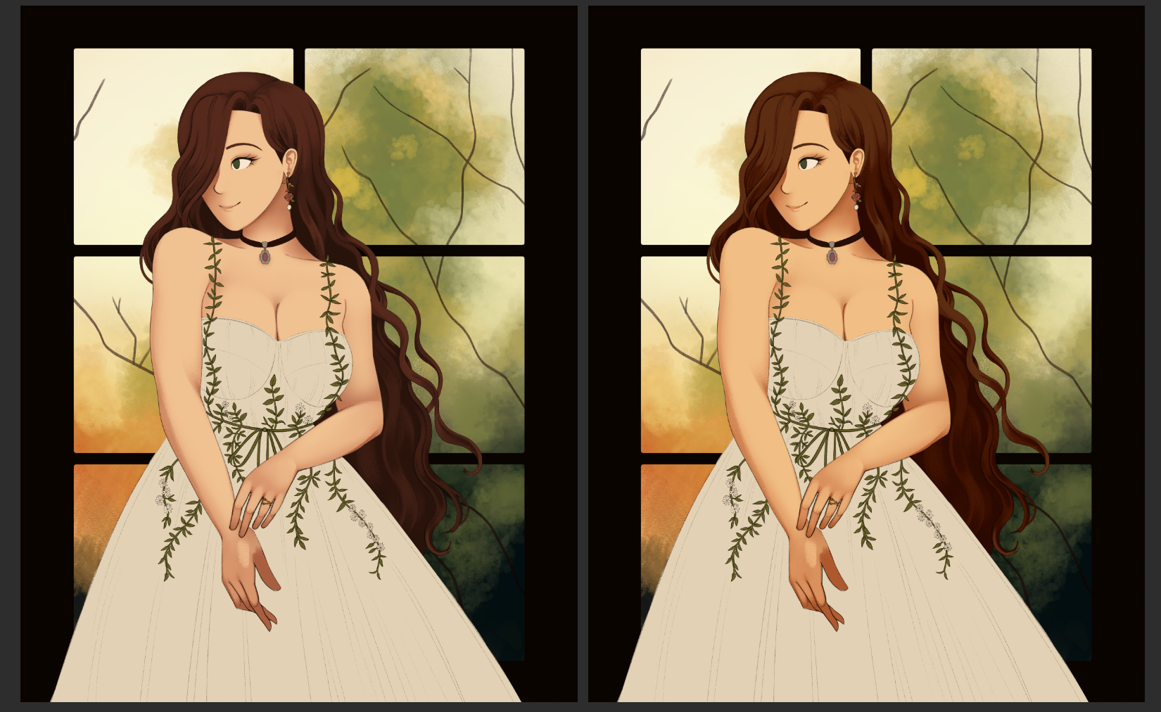 two color tests. the one on the right has slightly warmer colors than the left image